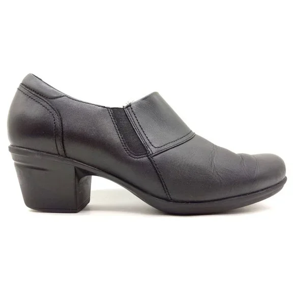Clarks | Shoes | Clarks Black Dress Casual Zip Up Block Heel Booties Shoes  Womens 9 M | Poshmark